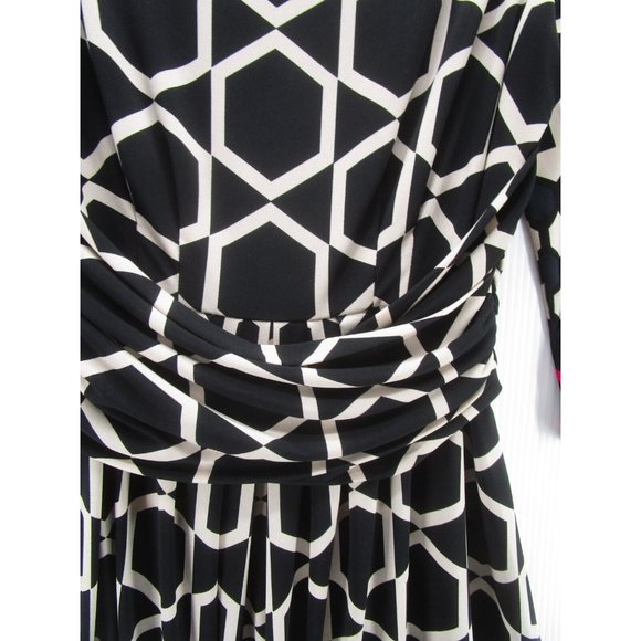 Eliza J Dress 8 Fit Flare Pullover Ruched Boat Neck Lined Career - Picture 5 of 12